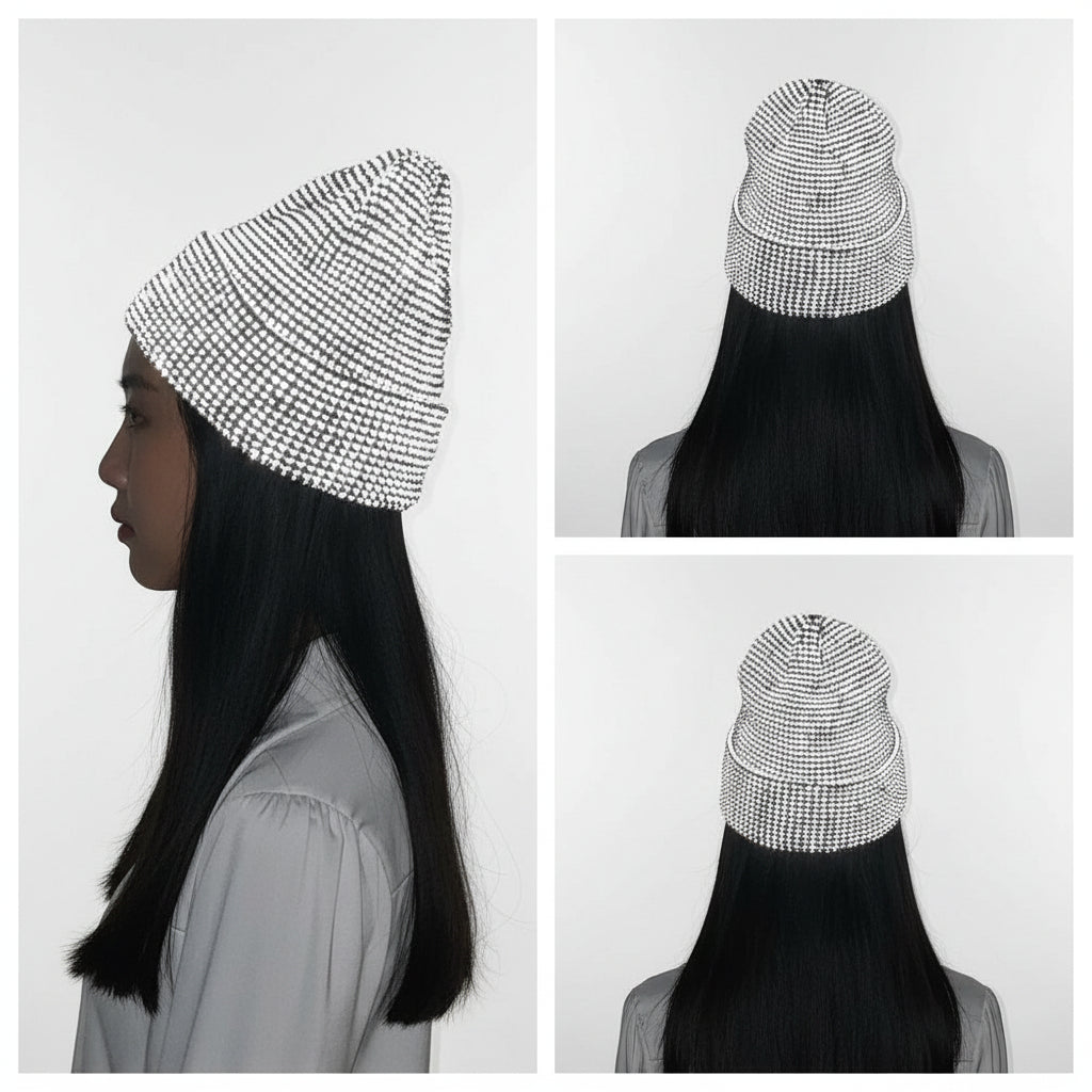 Reflektierende Winter-Strickmütze für Nachtlauf & Outdoor-Sport